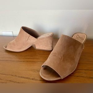 Sam Edelman tan suede mules